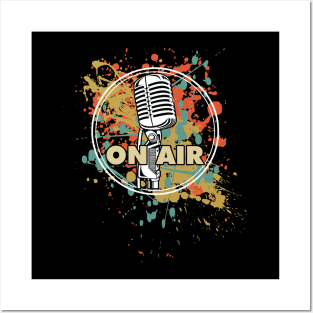 DJ Retro Vintage Vibe On Air Microphone Posters and Art